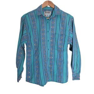 Vintage - Men's Wrangler Western Striped Long Sleeve Button Down Shirt